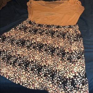 Flowy midi length floral skirt